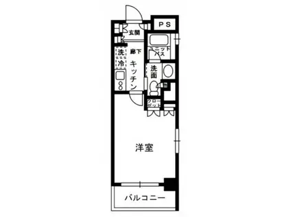 レジディア中落合(1K/4階)の間取り写真