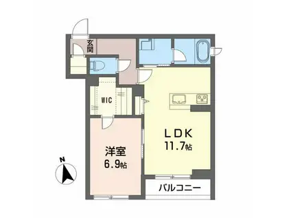 シャーメゾン成田町(1LDK/3階)の間取り写真