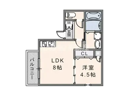 F MIRAI NOEL(1LDK/1階)の間取り写真