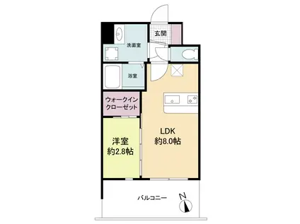 セレニテ難波ミラク弐番館(1LDK/5階)の間取り写真