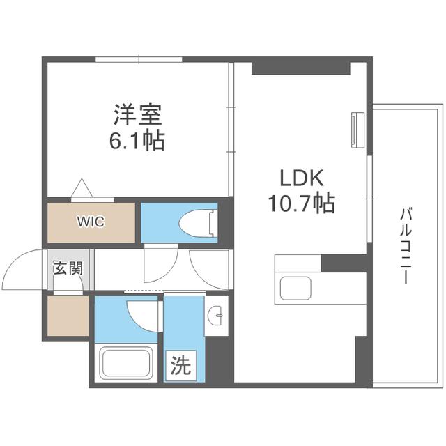 D-ROOM板付(1LDK/3階)の間取り写真