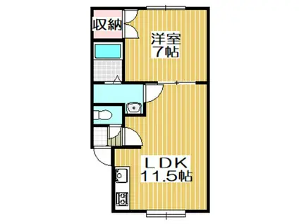 Mハイツ東町1(1LDK/1階)の間取り写真