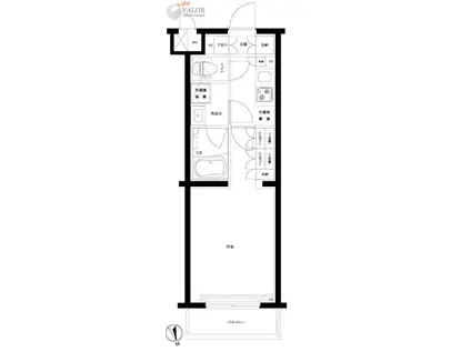 ルーブル武蔵中原参番館(1K/3階)の間取り写真