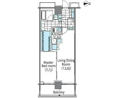 コンフォリア新宿イーストサイドタワー タワー棟(1LDK/15階)の間取り写真