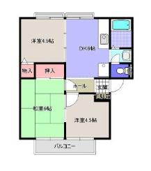 サンガーデン光峰B(3DK/1階)の間取り写真