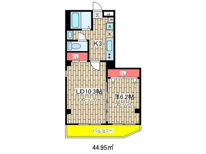 エターナ東千葉(1LDK/2階)の間取り写真