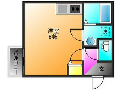 SOU.LEAF久留米大前(ワンルーム/1階)の間取り写真
