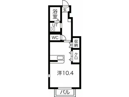 A.COURT(ワンルーム/1階)の間取り写真