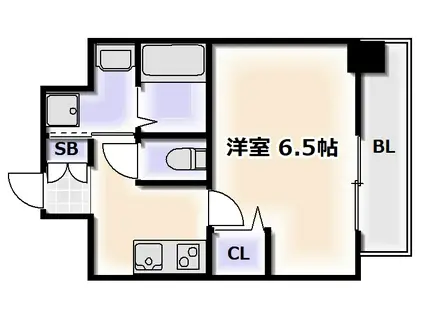 ソルテラスNAMBAサウスフィール(1K/2階)の間取り写真