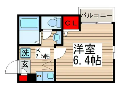 グランエスポワール旭町(1K/1階)の間取り写真