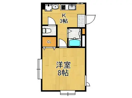 マーヴェル下北(1K/3階)の間取り写真