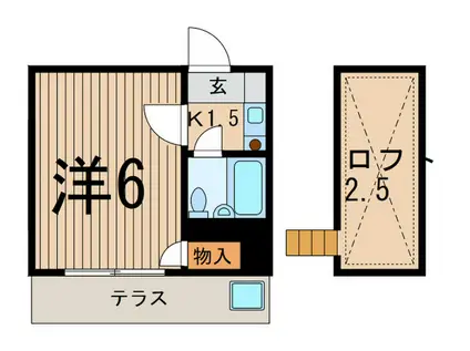 ビューパレス大宮A/B(1K/1階)の間取り写真