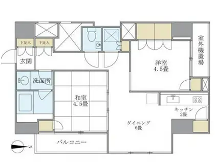 東京松屋ユニティー(2DK/10階)の間取り写真