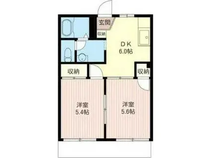 マインズA(2DK/1階)の間取り写真