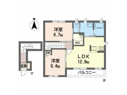 シャーメゾン・マーチ(2LDK/2階)の間取り写真