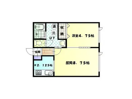 PINKY&WHITY(1LDK/1階)の間取り写真