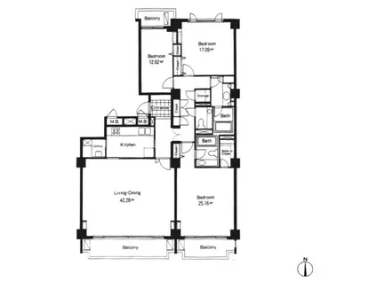 広尾ガーデンヒルズ(3LDK/6階)の間取り写真