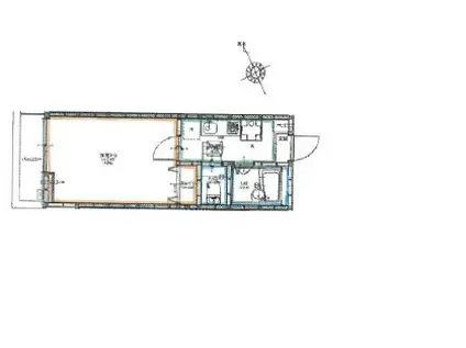 アドバンステージ岡沢(1K/1階)の間取り写真