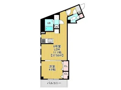 ルクセント検見川(1LDK/2階)の間取り写真