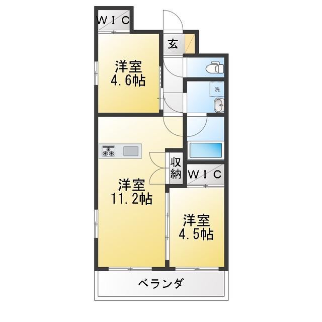 エクサ・スタチオ(2LDK/1階)の間取り写真