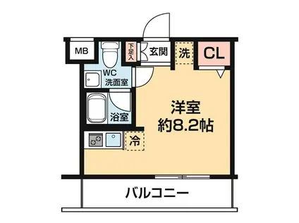 アルコバレーノ カワサキ ウエスト(ワンルーム/5階)の間取り写真