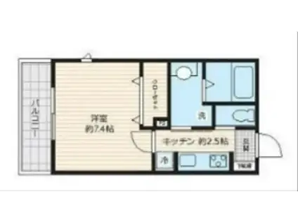 飛馬人館(1K/1階)の間取り写真