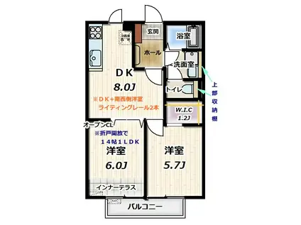 フレンズハイツひばり(2DK/2階)の間取り写真