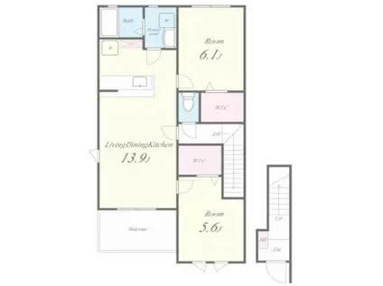 ルマージュ神戸5番館(2LDK/1階)の間取り写真