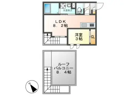 GRANDTIC大曽根北(1LDK/2階)の間取り写真
