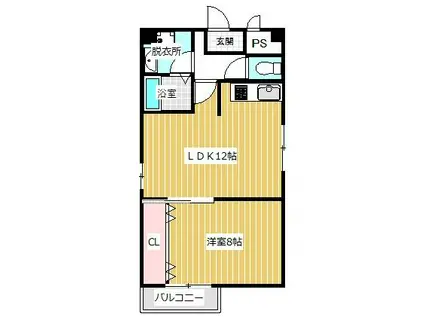 タイムス安立(1LDK/3階)の間取り写真