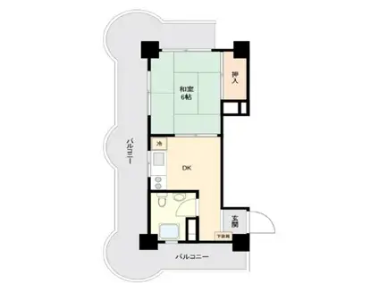 清水池ニュースカイマンション(1DK/3階)の間取り写真