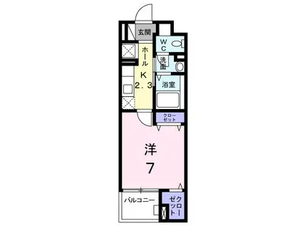 サン グリーン(1K/4階)の間取り写真