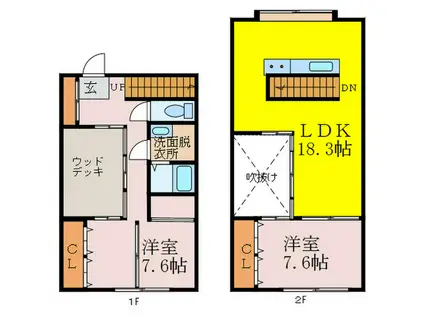 PATIO-PARK(2LDK/1階)の間取り写真
