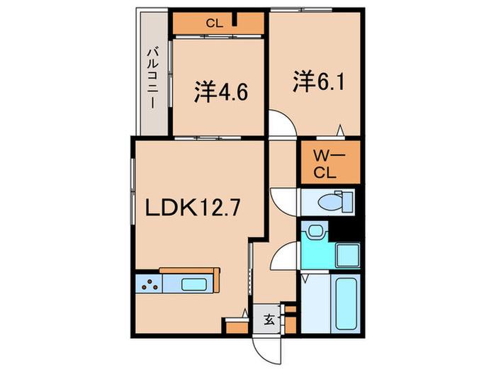 イルソラーレ須磨(2LDK/1階)の間取り写真