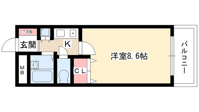 アーバンヒルズ(1K/1階)の間取り写真