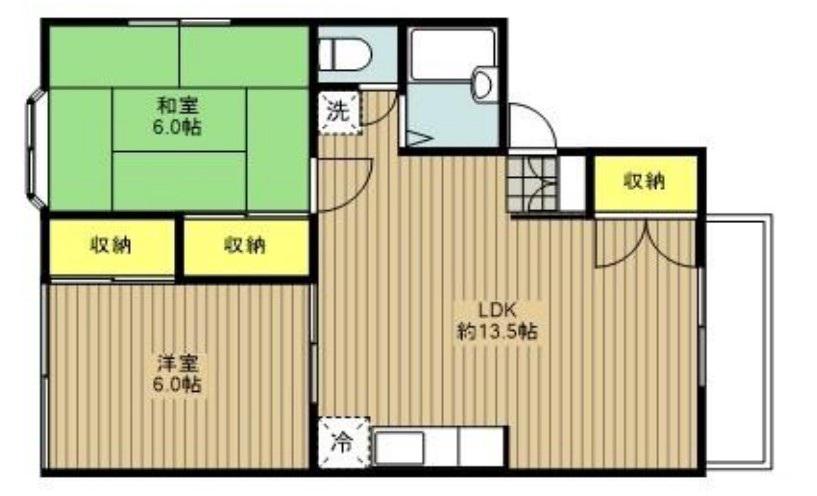 アルファヒルズ(2LDK/1階)の間取り写真