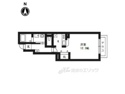 エバーグリーンA(1K/1階)の間取り写真