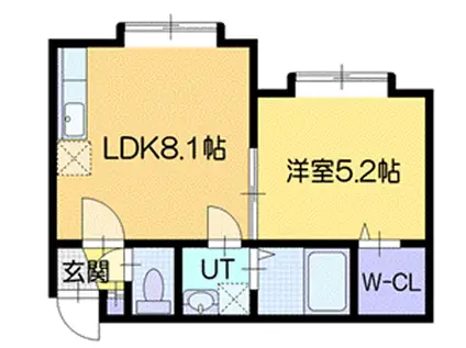 リバーサイド大曲(1DK/3階)の間取り写真