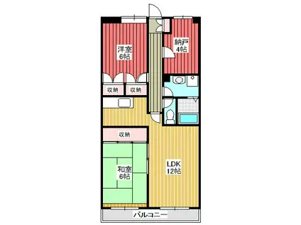 サイレンス扶桑(2SLDK/6階)の間取り写真