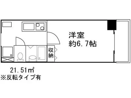 ドミール元住吉(1K/2階)の間取り写真