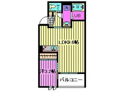 REGALEST さいたま新都心(1LDK/2階)の間取り写真