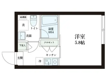 レピュア中板橋駅前レジデンス(1K/2階)の間取り写真