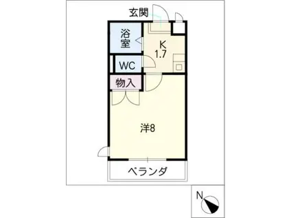 サニーテラス富貴ノ台I(1K/1階)の間取り写真