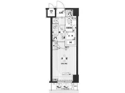 グランド・ガーラ芝公園(1K/5階)の間取り写真