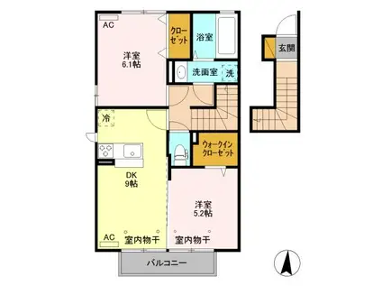 AN・ウイラード(2DK/2階)の間取り写真