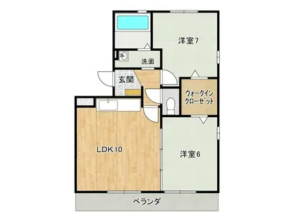 リーバーコーキ(2LDK/2階)の間取り写真