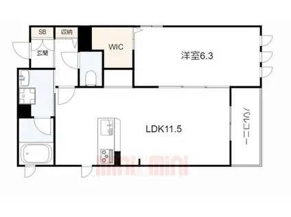 SHAMAISON BONHEUR(1LDK/2階)の間取り写真