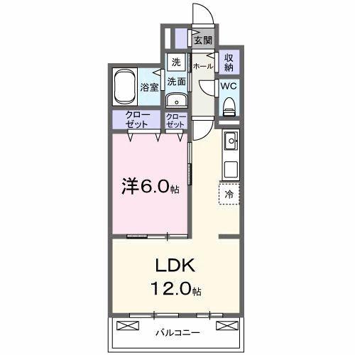 メゾン・ド・フロレゾン(1LDK/3階)の間取り写真
