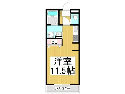 プランタンIII(ワンルーム/2階)の間取り写真