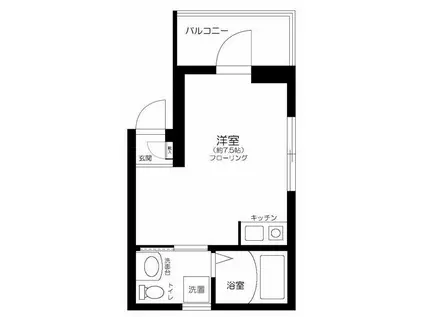 ニュー・フォンテ北千住(ワンルーム/1階)の間取り写真